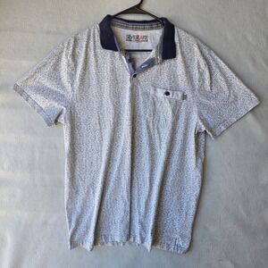 Silverlake Mens Gray Arrow Print Short Sleeve Polo Shirt‎ XL Casual Pocket Tee